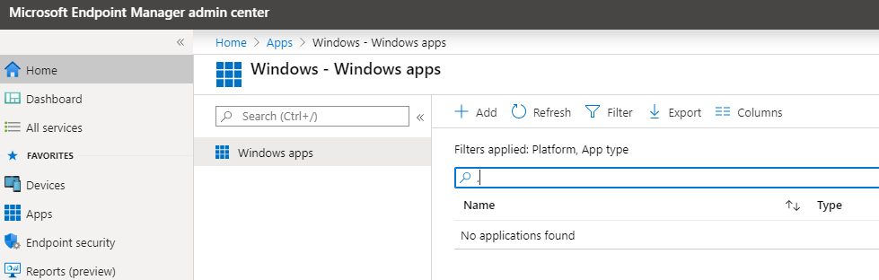 Adding Microsoft Edge app for Windows 10 in Intune